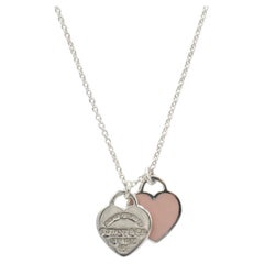 Tiffany 
Co. Sterling Silver Return to Tiffany Heart Pink Enamel Chain Necklace