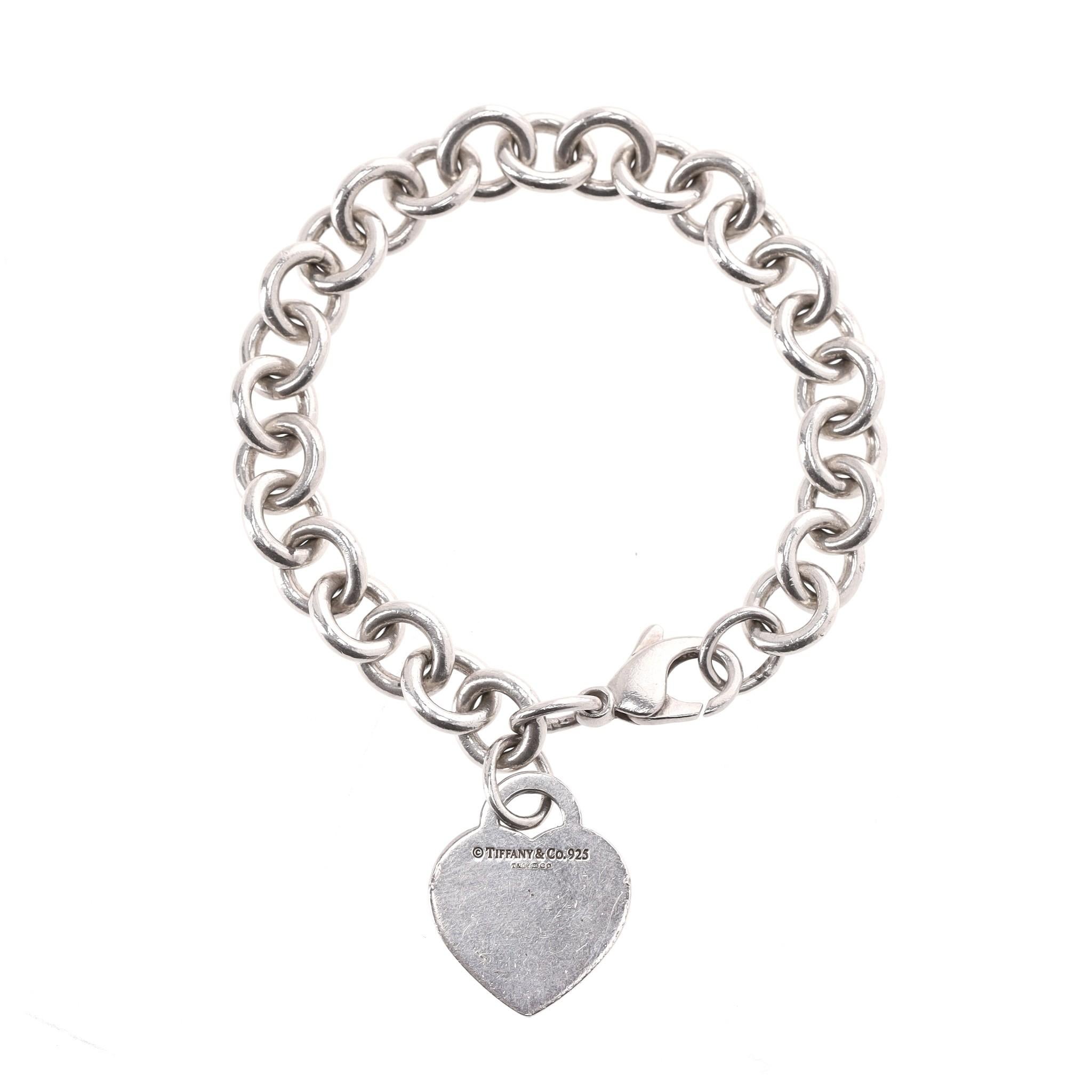 Donna Tiffany & Co. Braccialetto con etichetta a forma di cuore in argento Sterling Return To Tiffany