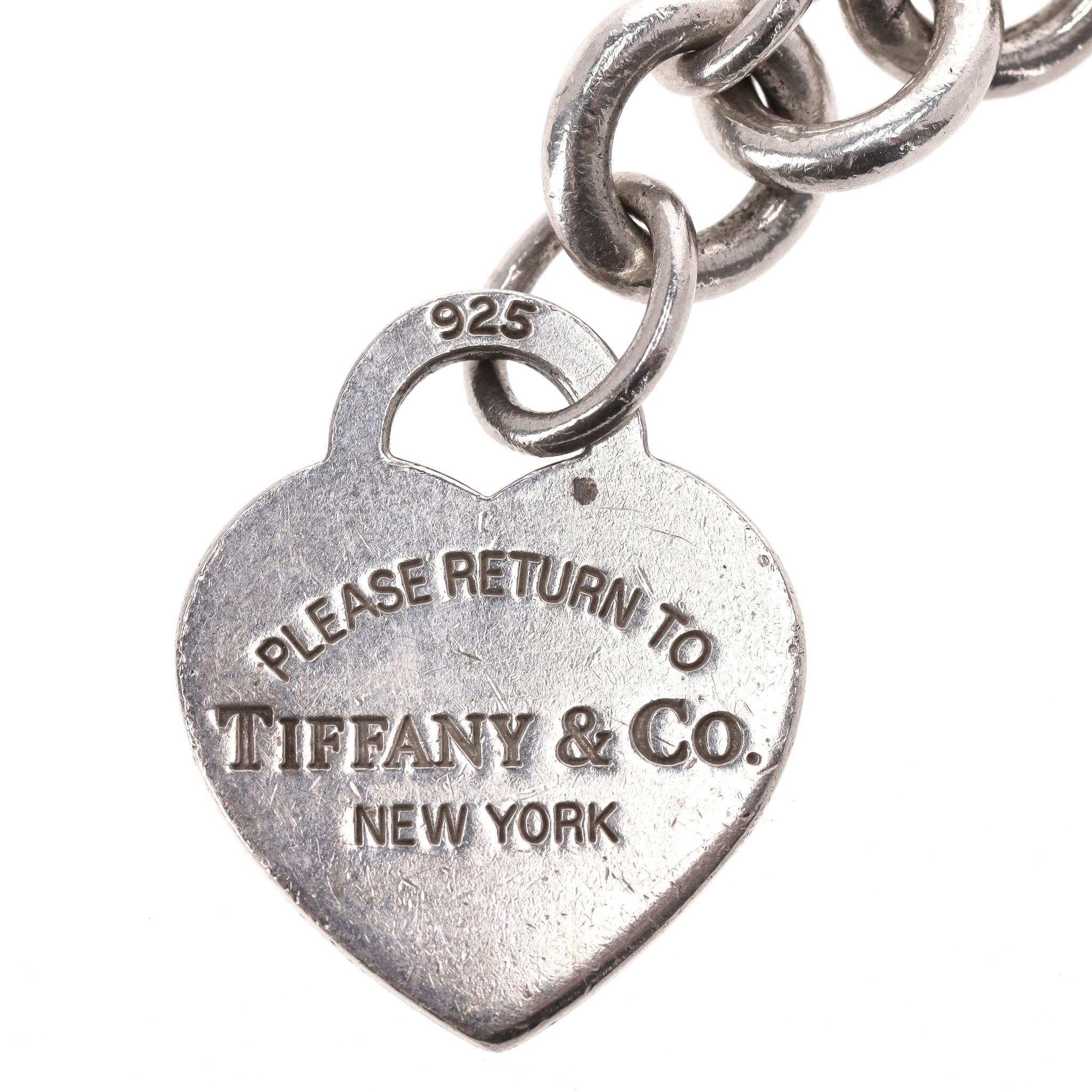 Tiffany & Co. Braccialetto con etichetta a forma di cuore in argento Sterling Return To Tiffany 1
