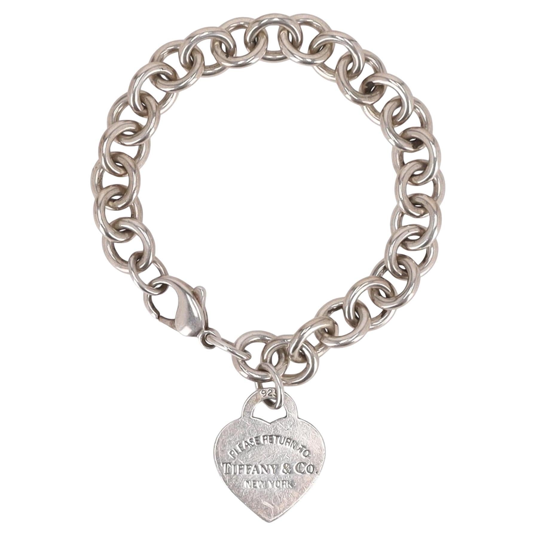 Tiffany & Co. Sterling Silber Rückkehr zu Tiffany Herz-Tag-Armband