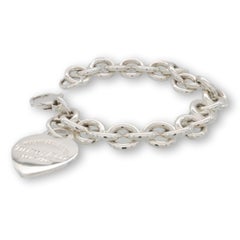 Tiffany & Co. Sterling Silver Return to Tiffany Heart Tag Charm Link Bracelet