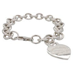 Tiffany & Co. Sterling Silver Return to Tiffany Heart Tag Charm Link Bracelet