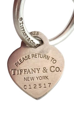Tiffany & Co Sterling Silver Return to Tiffany Heart Tag Key Ring #17413