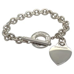 Tiffany & Co. Sterling Silber Rückkehr zu Tiffany Herz Tag Toggle Armband 38,51g