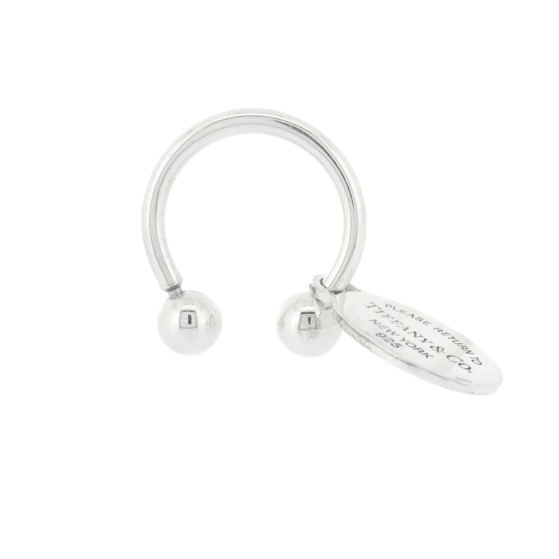 Women's or Men's Tiffany & Co. Sterling Silver 'Return to Tiffany' Key Holder or Key Chain For Sale