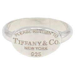 Tiffany & Co. Sterling Silver Return To Tiffany New York Oval Signet Band Ring