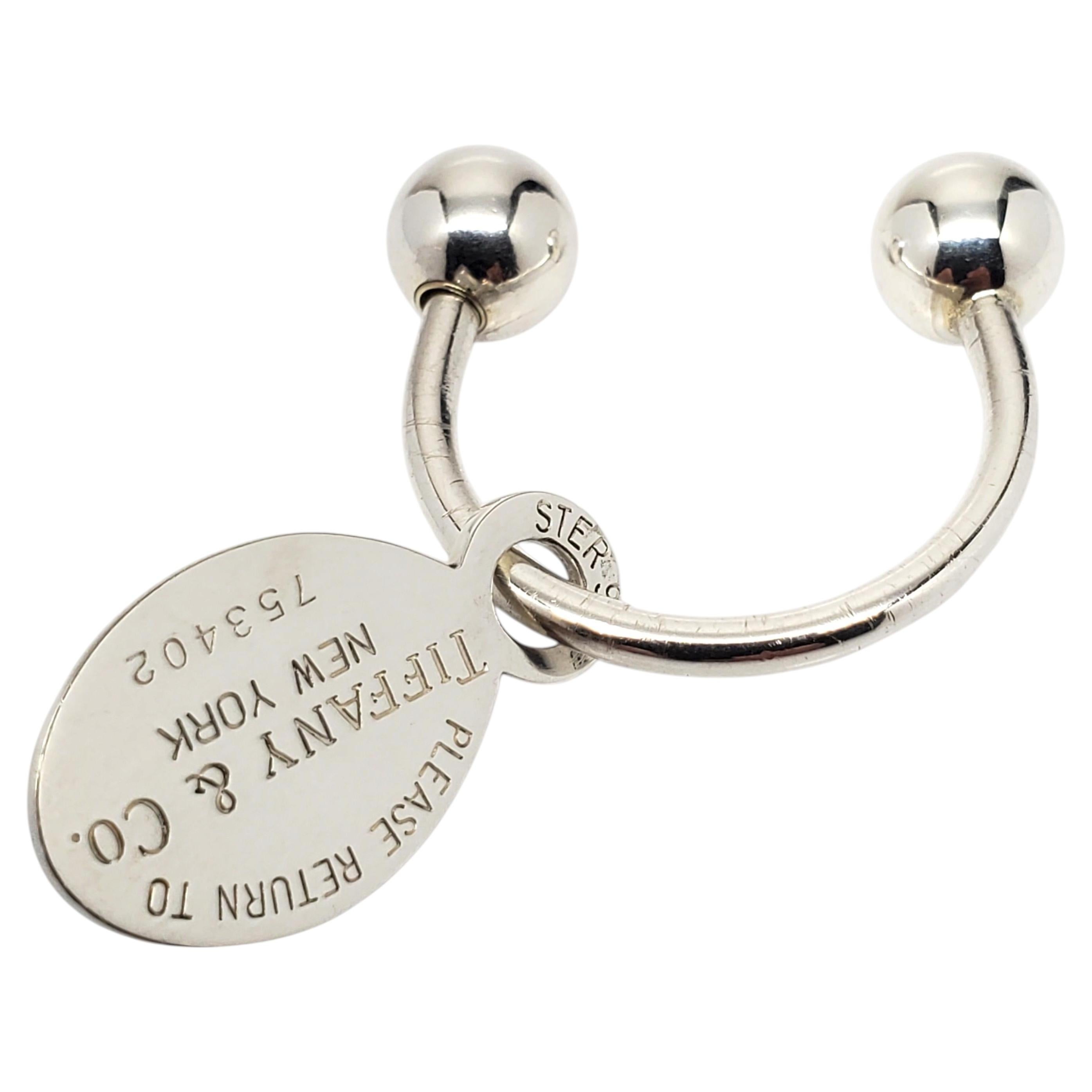 Tiffany & Co. Sterling Silver Return To Tiffany Oval Tag Keychain #24441