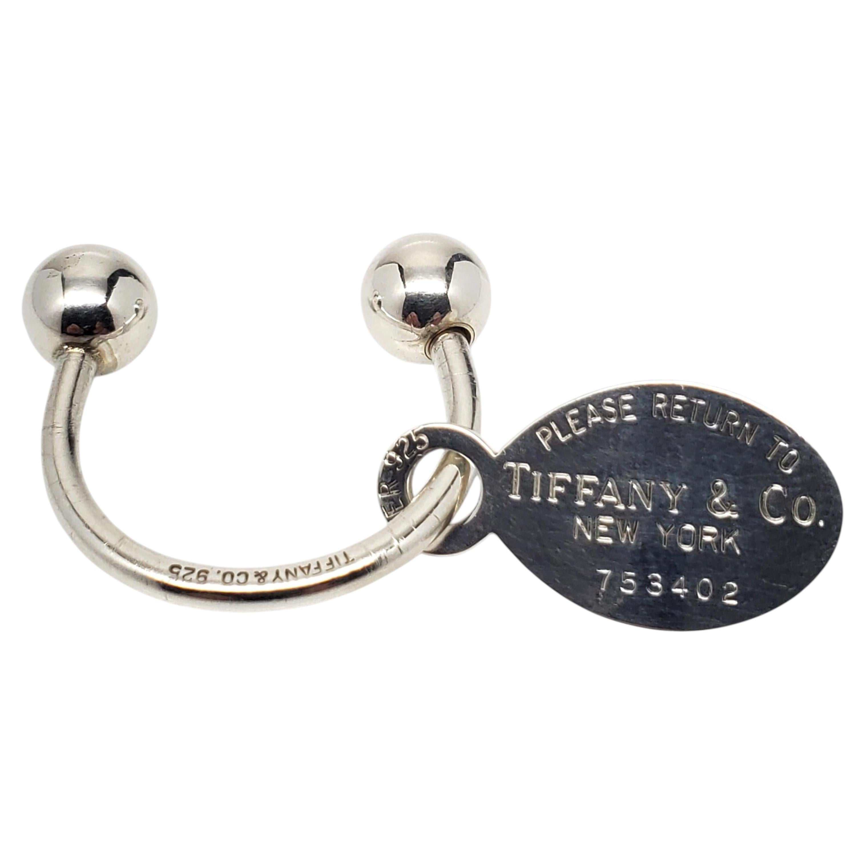 Tiffany & Co. Sterling Silver Return To Tiffany Oval Tag Keychain #24442
