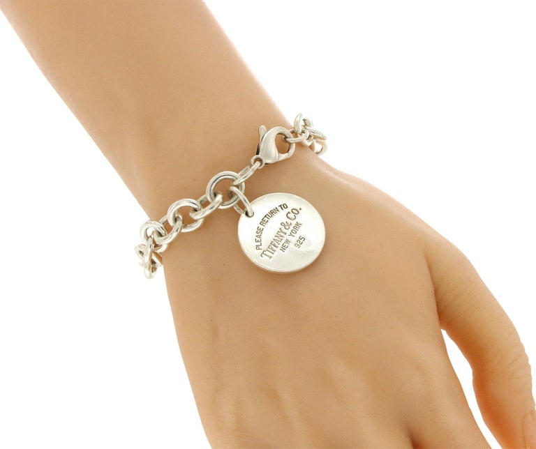 Tiffany round heart charm bracelet clearance