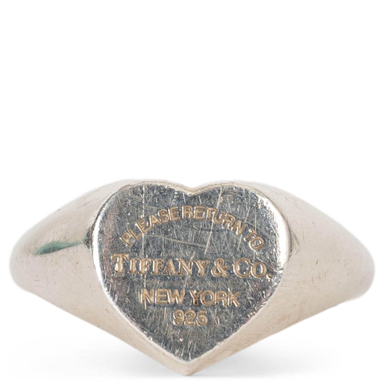 Heart Signet Ring Tiffany Ag925 Ring TIFFANY CO Sterling Silver