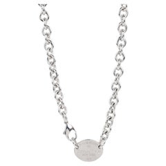 Tiffany & Co. Sterling Silber Rückkehr zu Tiffany Tag Charme Halskette