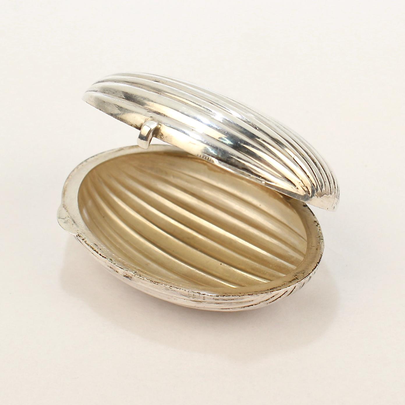 Women's or Men's Tiffany & Co. Sterling Silver Ribbed Pill Box from the Mario Buatta Collection
