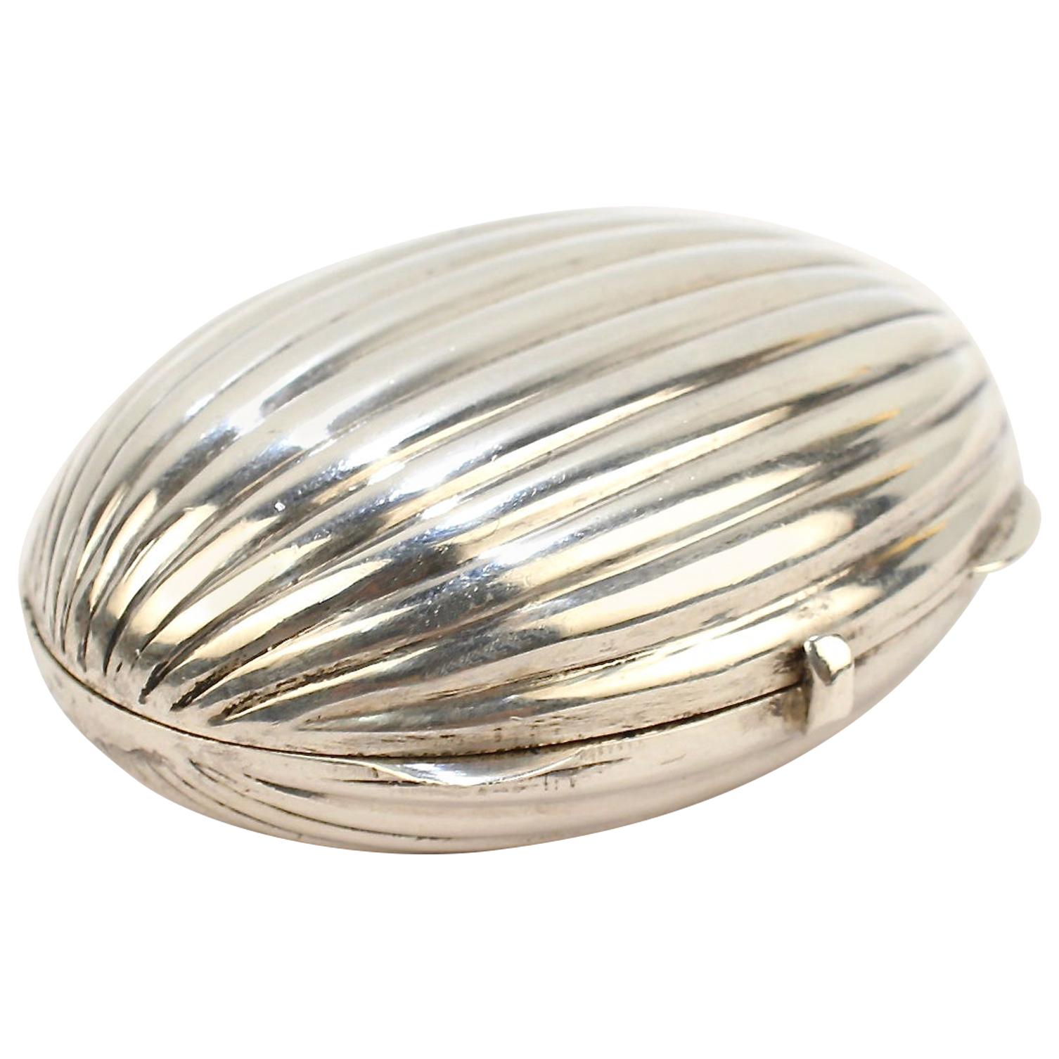 Tiffany & Co. Sterling Silver Ribbed Pill Box from the Mario Buatta  Collection
