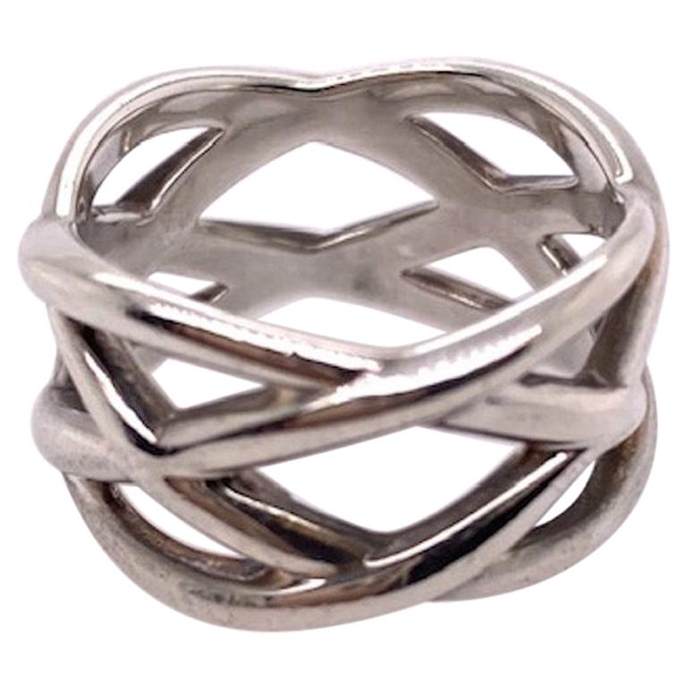 silver mesh tiffany ring