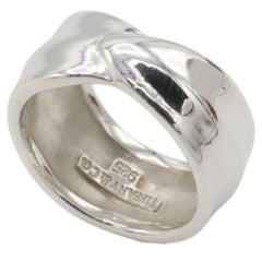 Tiffany & Co. Sterling Silver Rolled Leaf Band Ring
