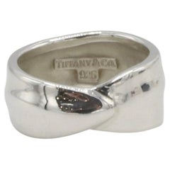 Tiffany & Co. Sterling Silver Rolled Leaf Band Ring