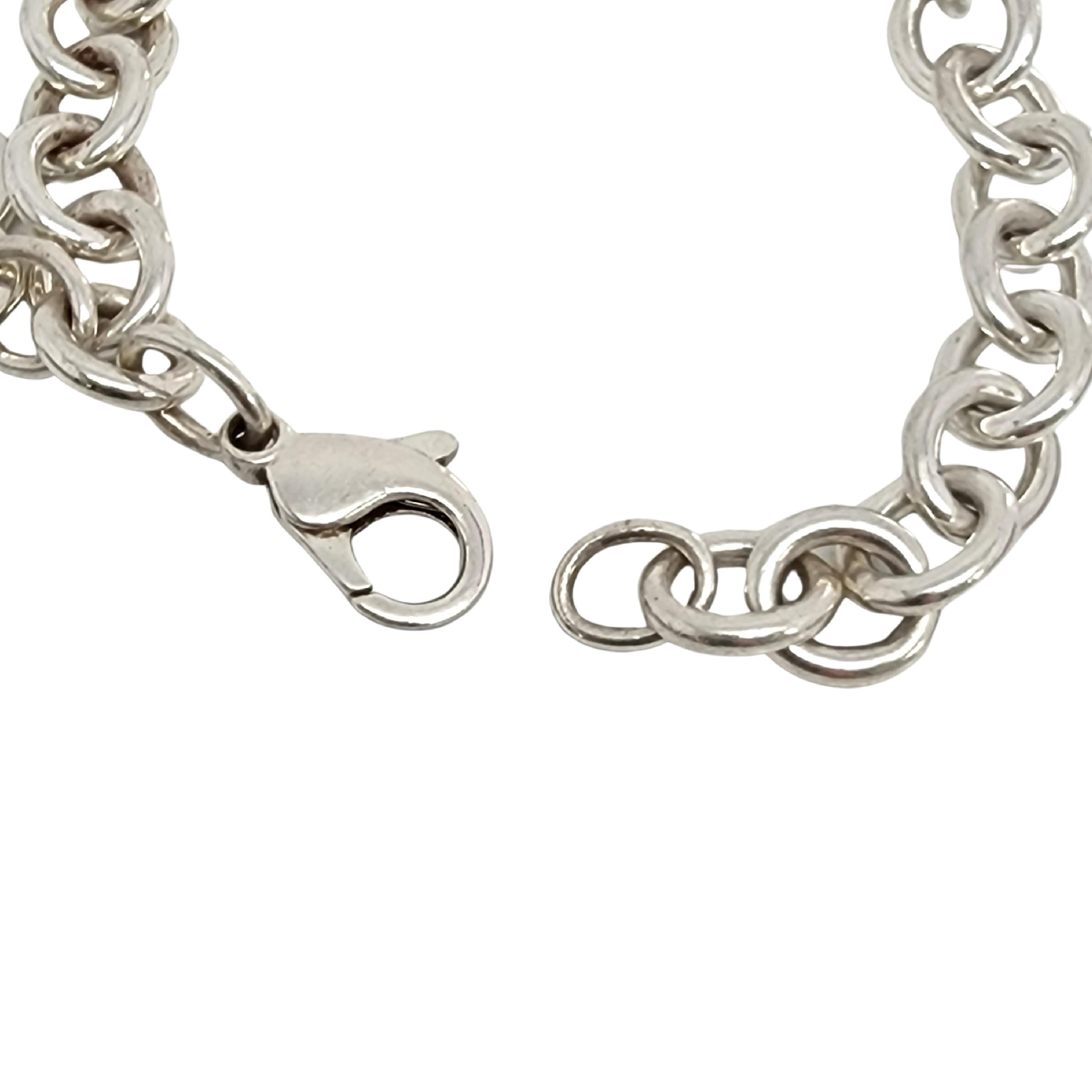 Tiffany & Co. Sterling Silver Rolo Link Bracelet Blank Heart Tag In Good Condition In Washington Depot, CT