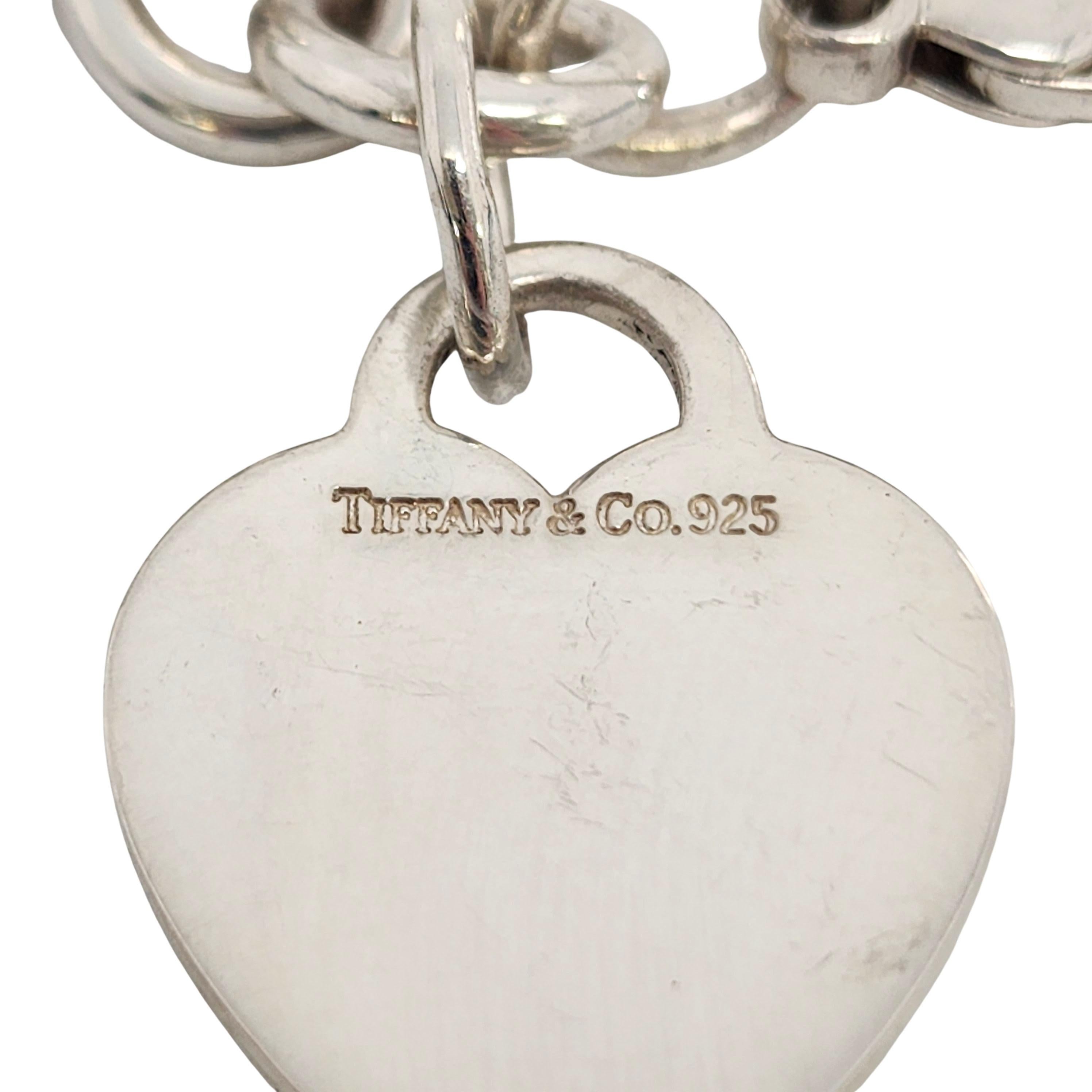 Women's Tiffany & Co. Sterling Silver Rolo Link Bracelet Blank Heart Tag