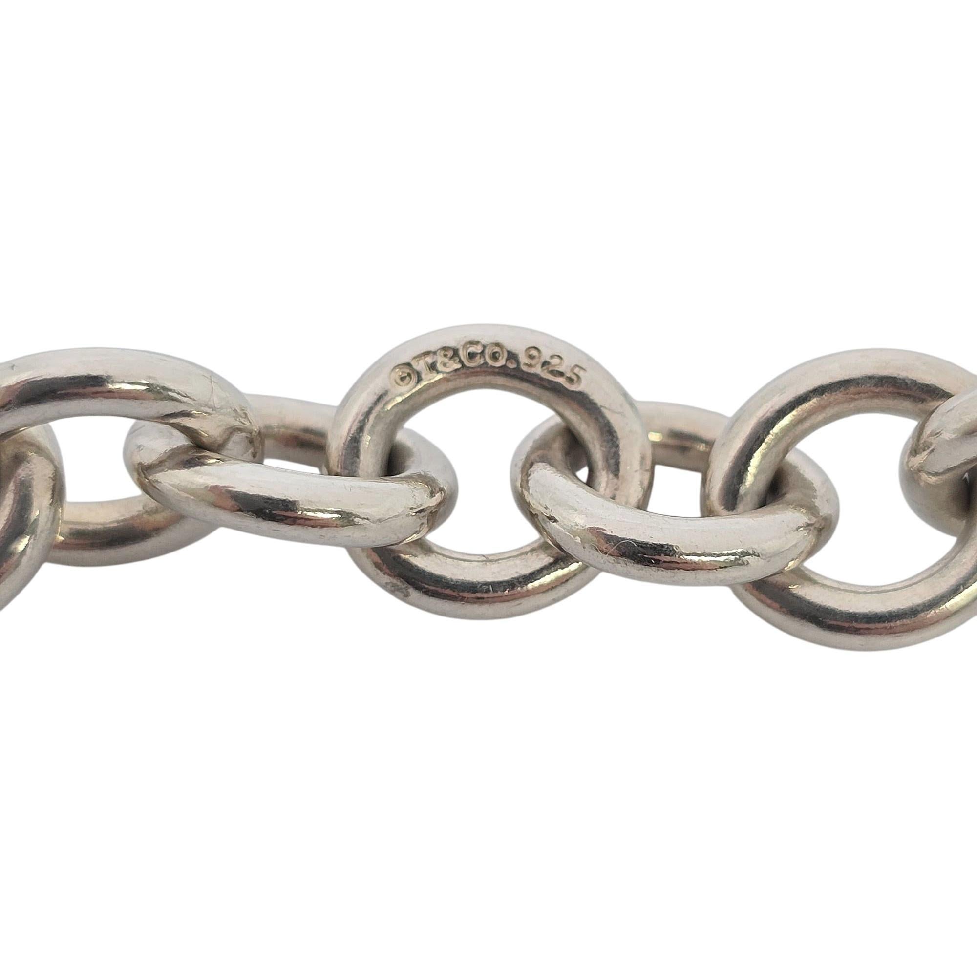 Tiffany & Co Sterling Silver Rolo Link Bracelet w/Mom Heart Padlock Charm #21924 3