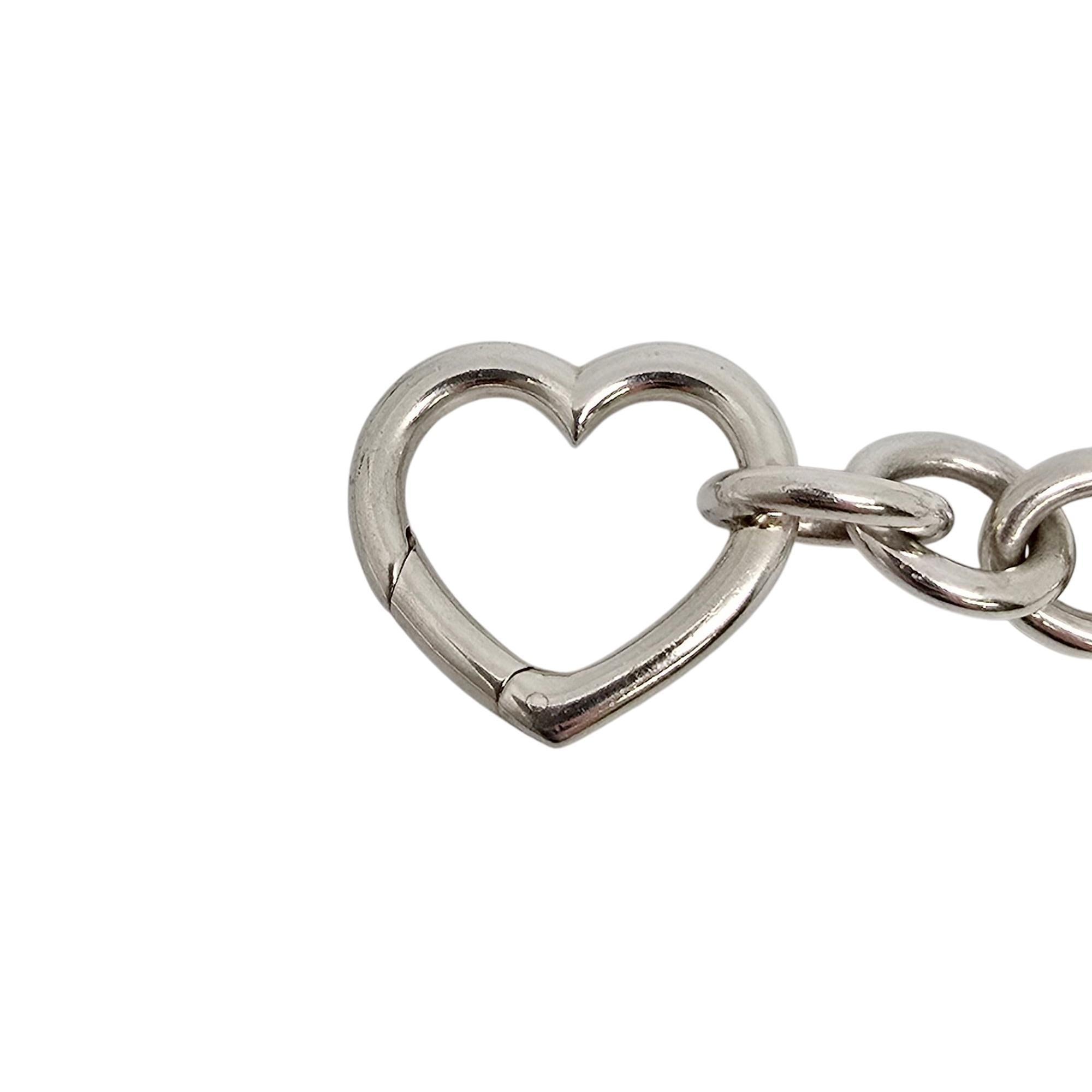 Tiffany & Co Sterling Silver Rolo Link Heart Clasp Bracelet #21923 en vente 1