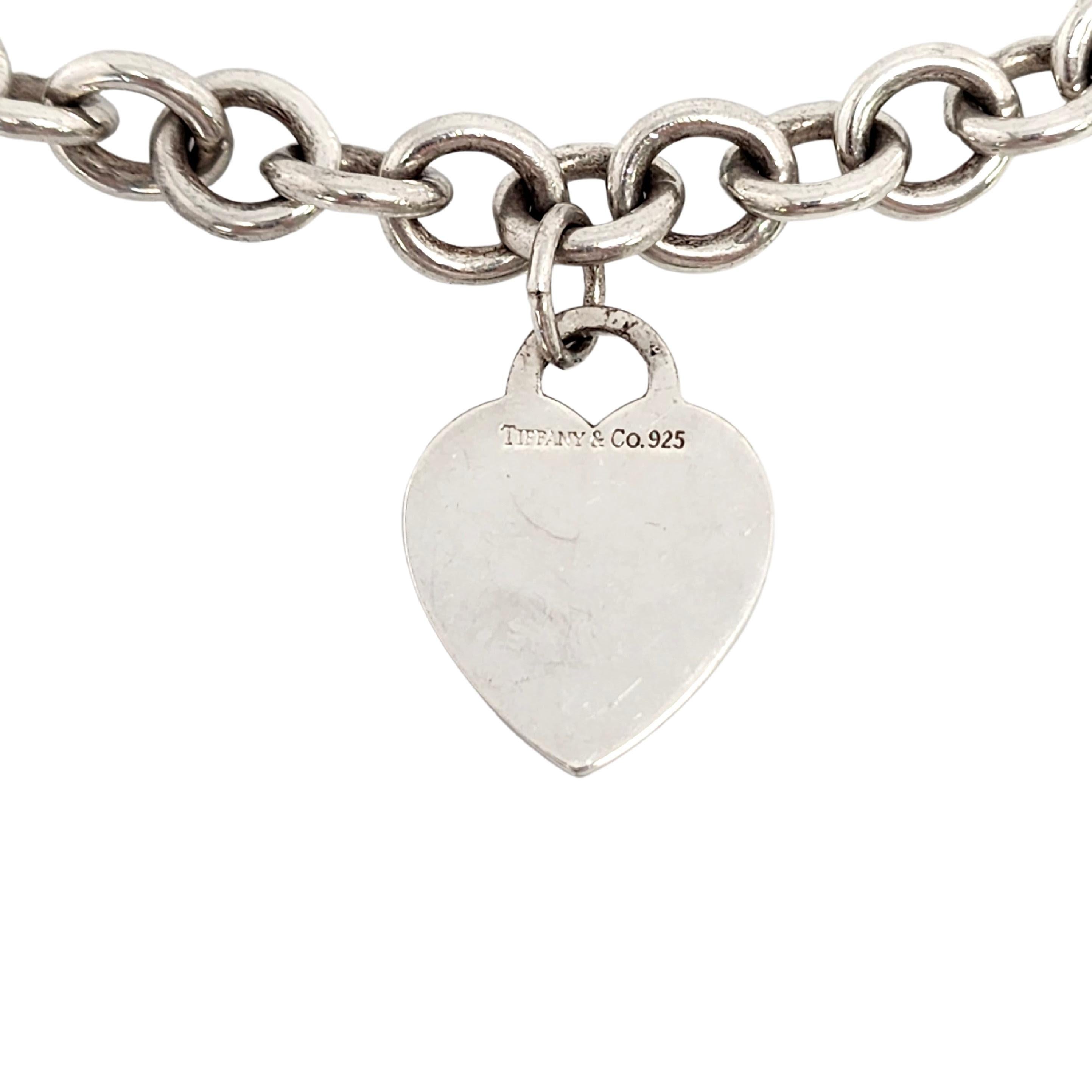 Tiffany & Co Sterling Silver Rolo Necklace with Heart Tag 3