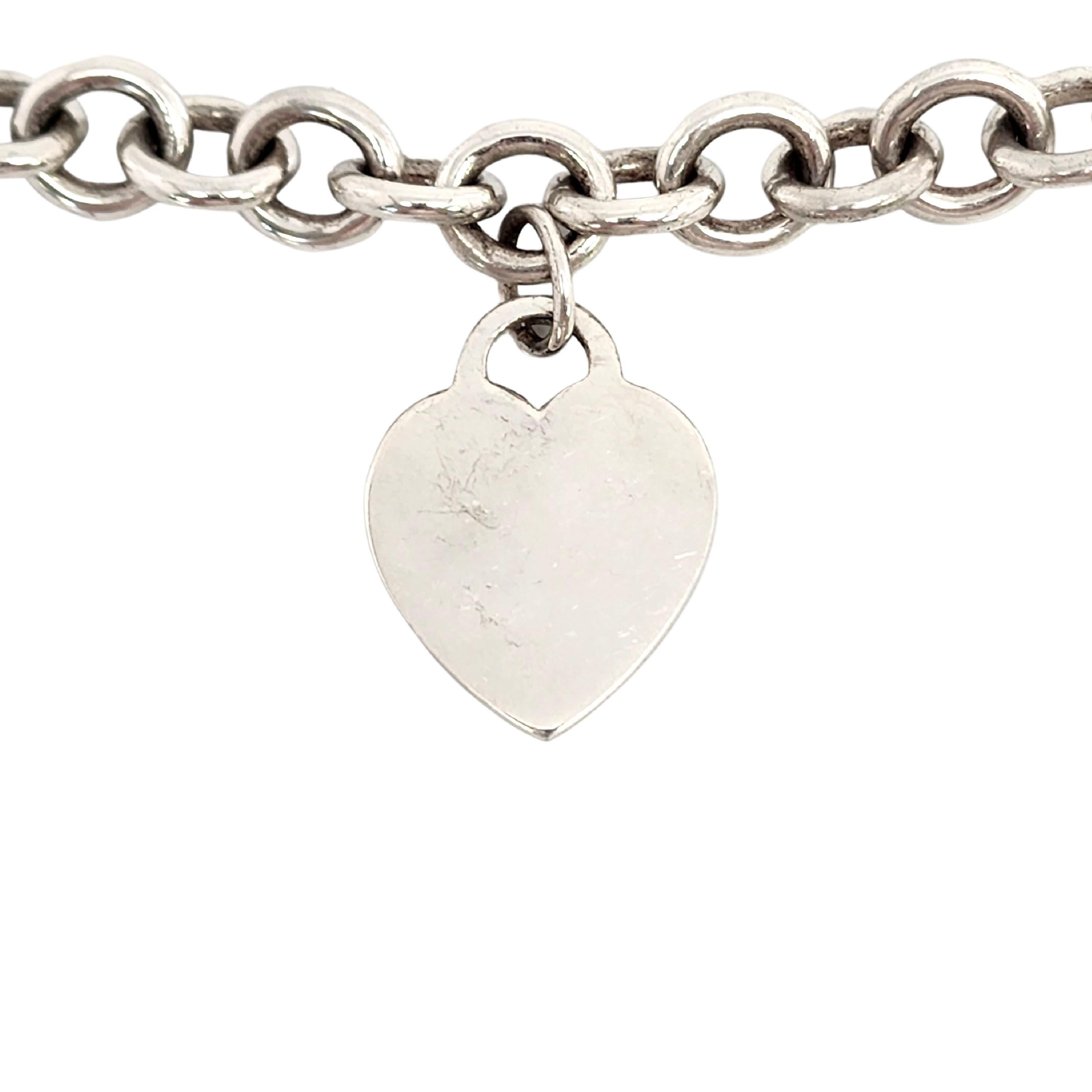 Tiffany & Co Sterling Silver Rolo Necklace with Heart Tag 4