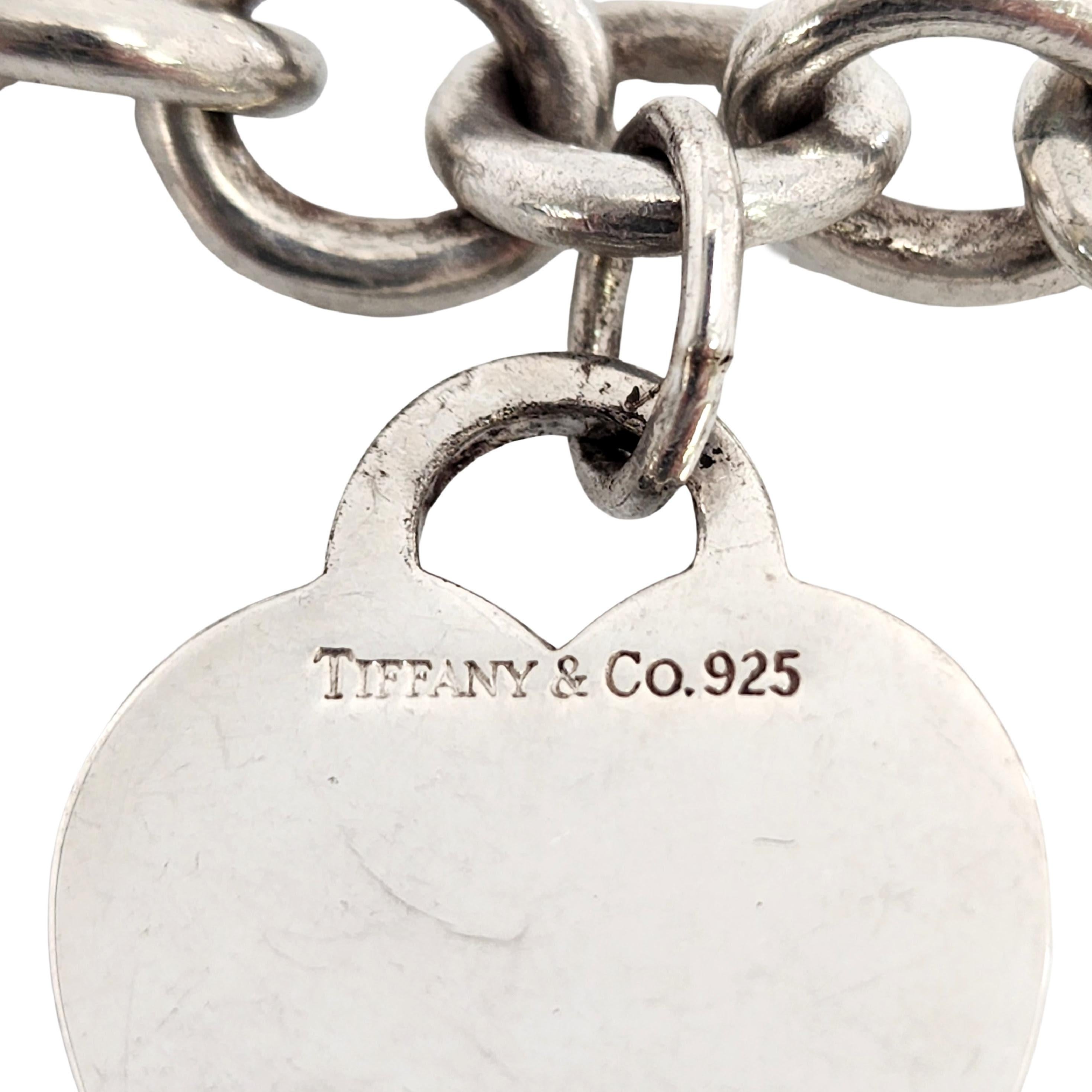 Women's Tiffany & Co Sterling Silver Rolo Necklace with Heart Tag