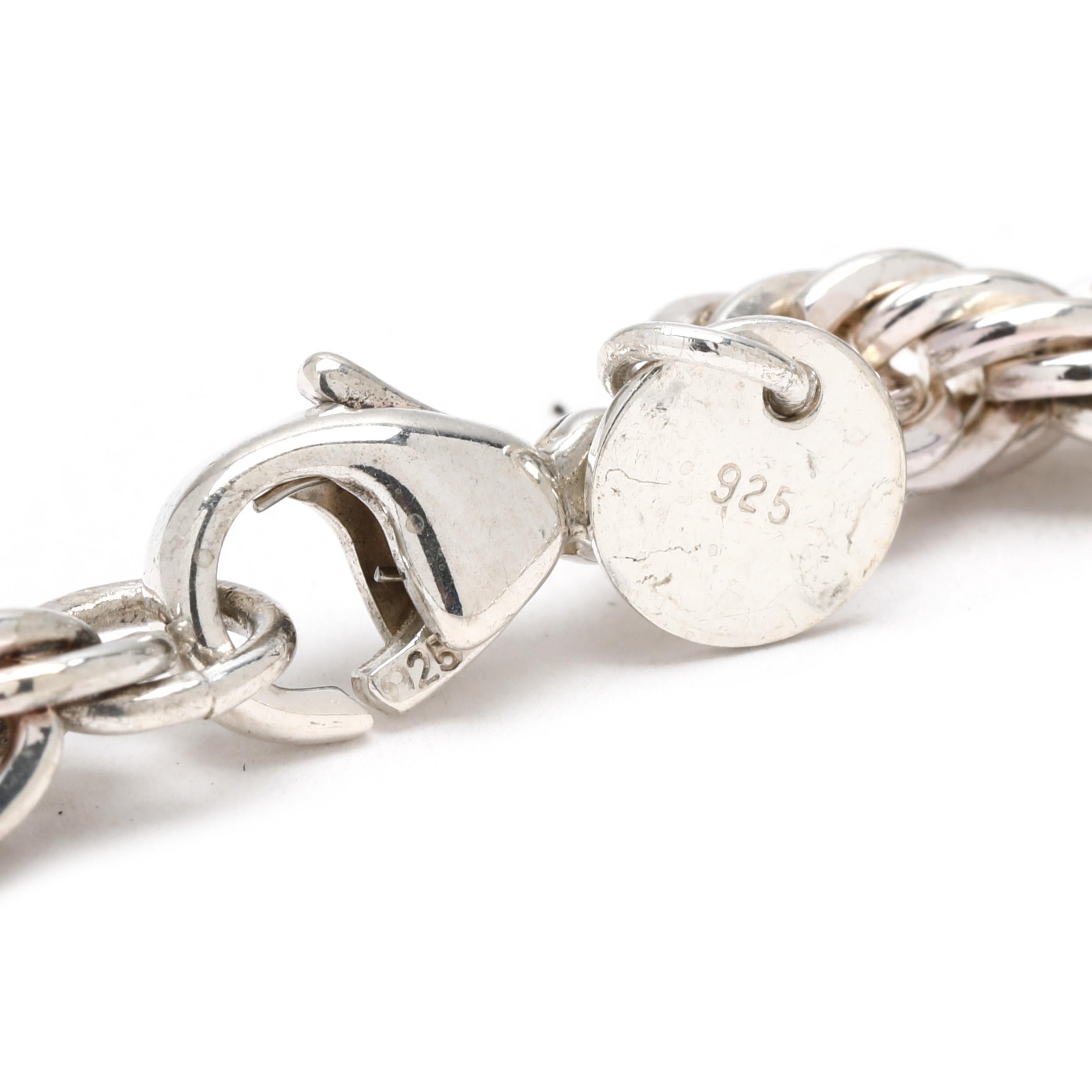 Tiffany & Co Sterling Silver Rope Chain, Length 24 Inches In Good Condition For Sale In McLeansville, NC