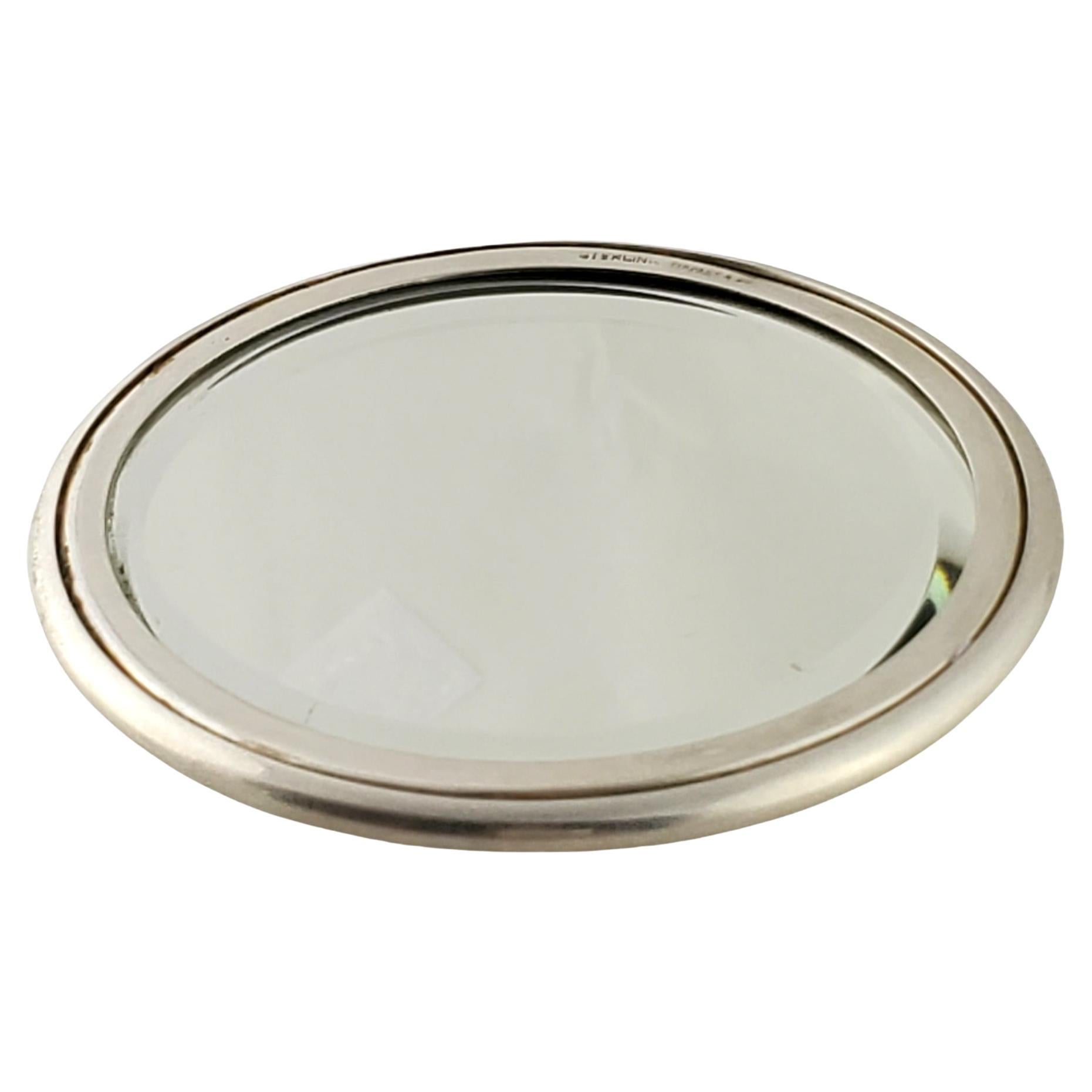 Tiffany & Co Sterling Silver Round Purse Mirror with Monogram For Sale