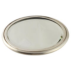 Tiffany & Co. - Miroir porte-monnaie rond en argent sterling avec monogramme