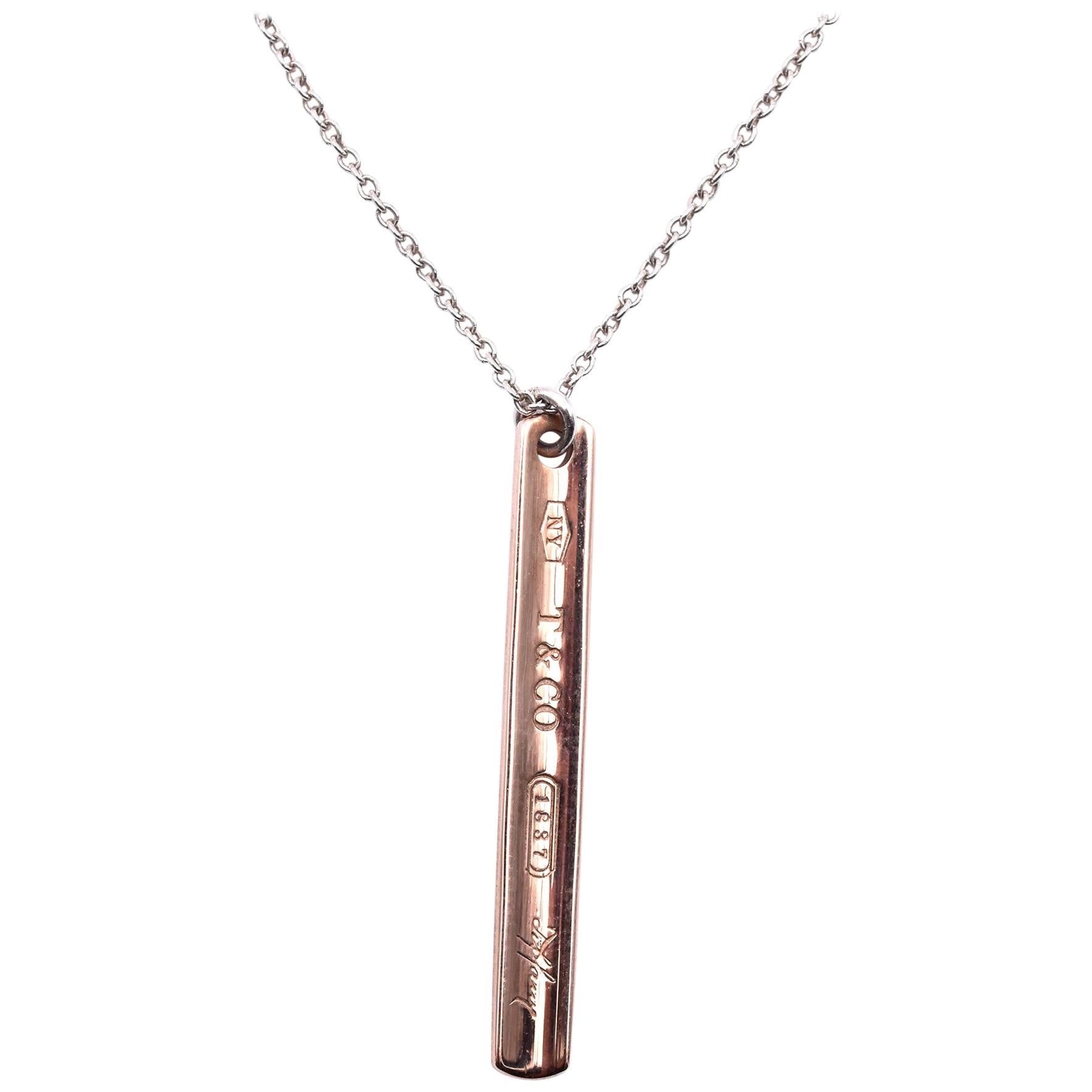 Tiffany & Co. Sterling Silver Rubedo Bar Necklace