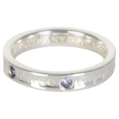 Tiffany & Co. Sterling Silver Sapphire 1837 Ring
