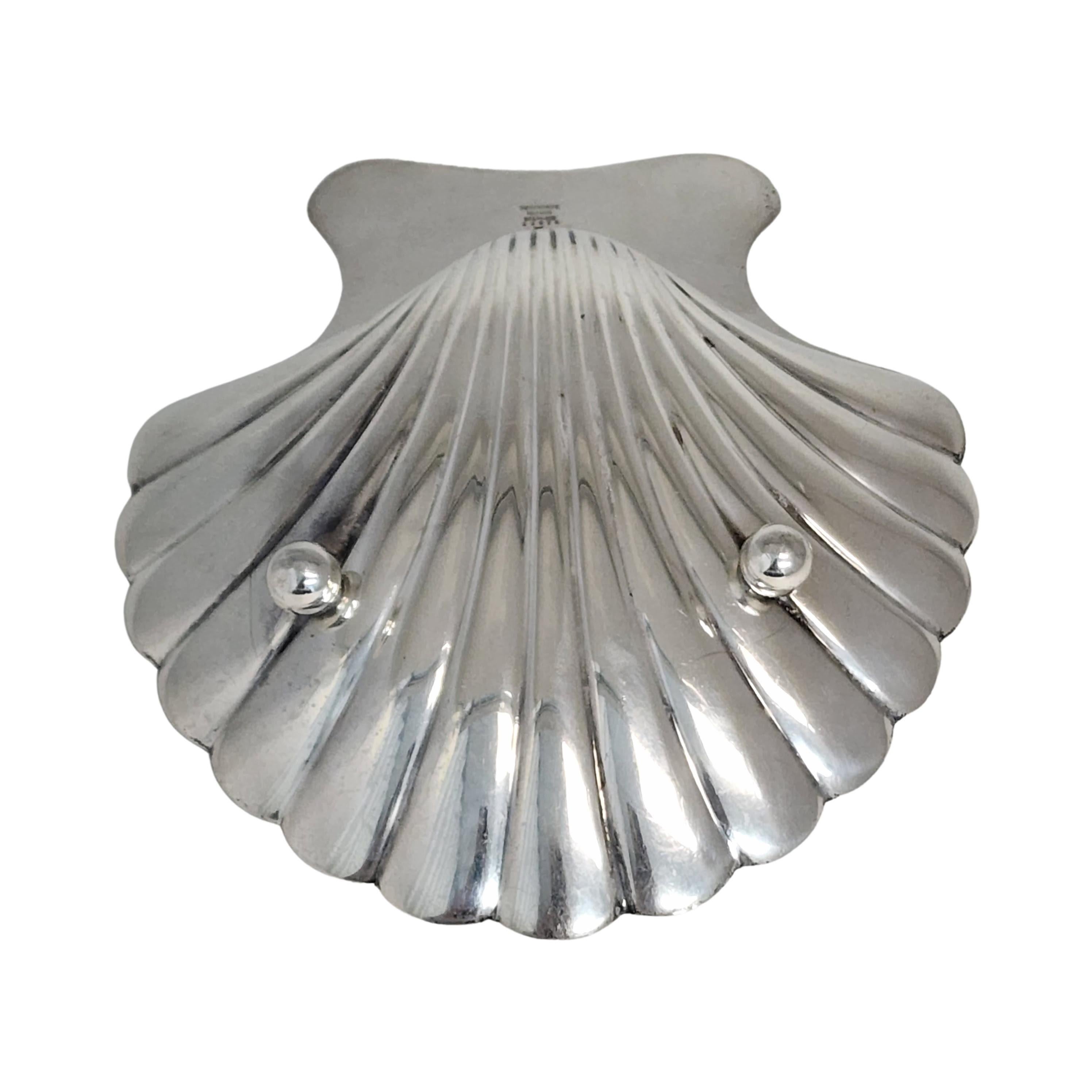 Tiffany & Co. Sterling Silver Scallop Shell Dish with Monogram 6