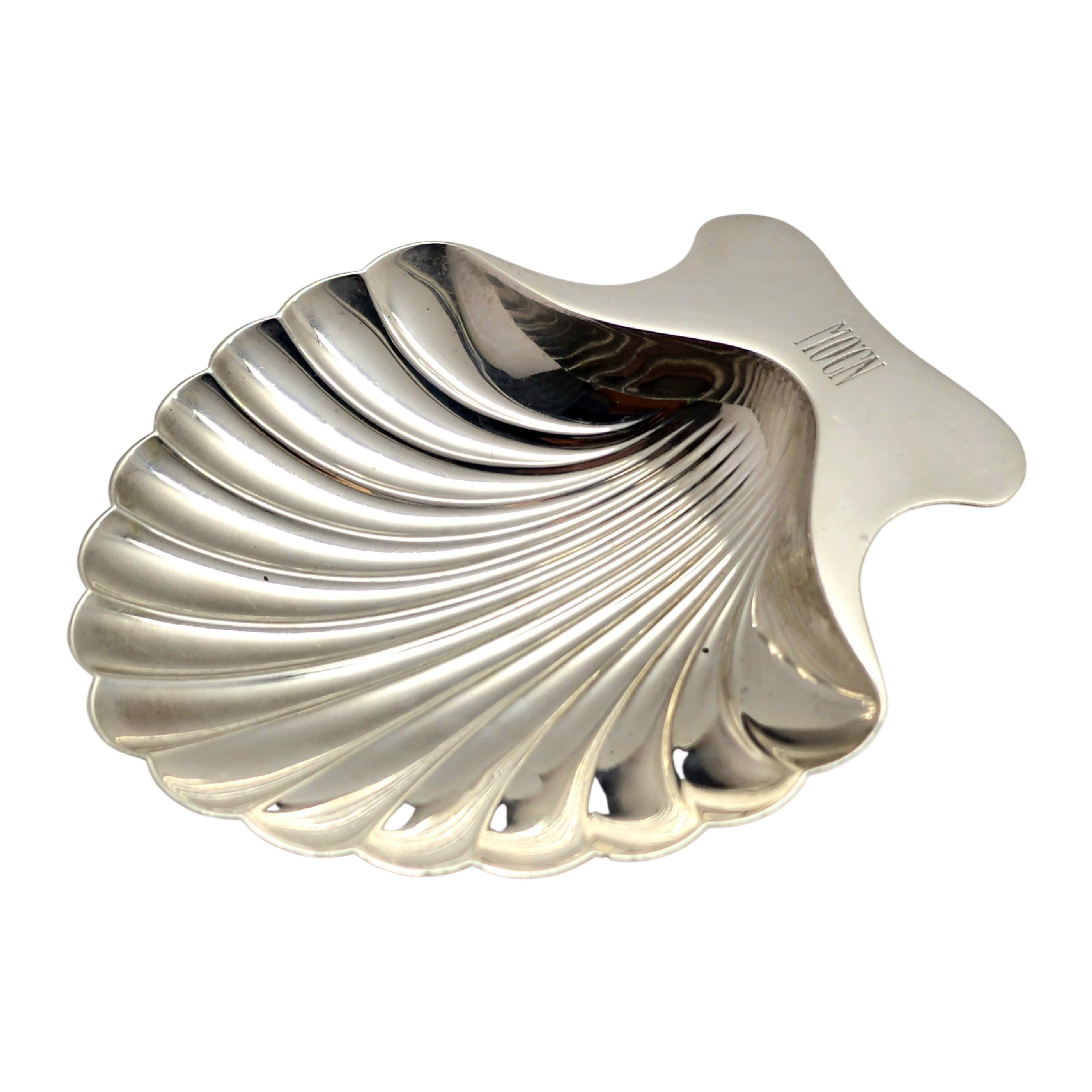 Tiffany & Co. Sterling Silver Scallop Shell Dish with Monogram 3