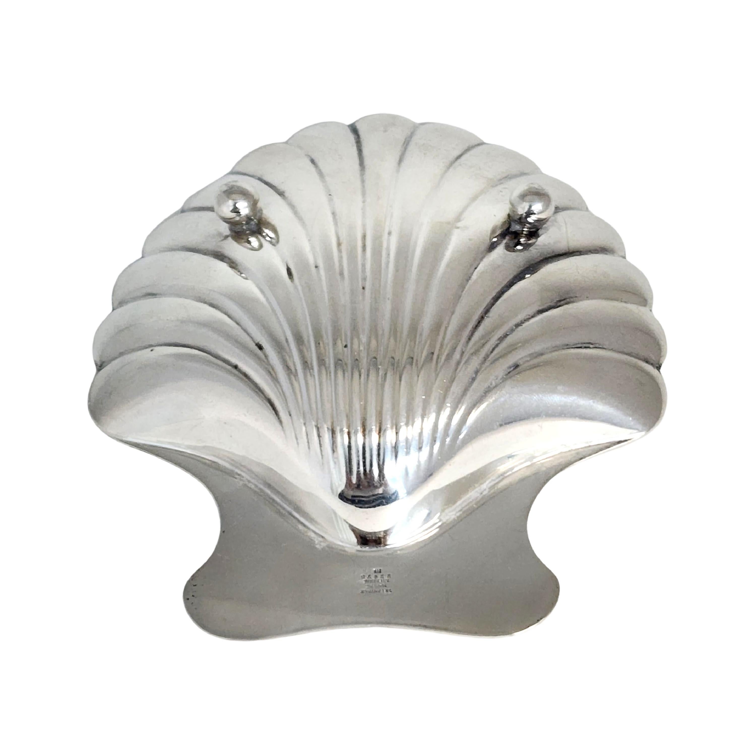 Tiffany & Co. Sterling Silver Scallop Shell Dish with Monogram 5