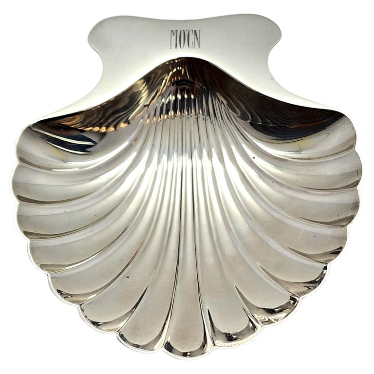 Tiffany and Co Sterling Silver Scallop Shell Dish with Monogram For ...