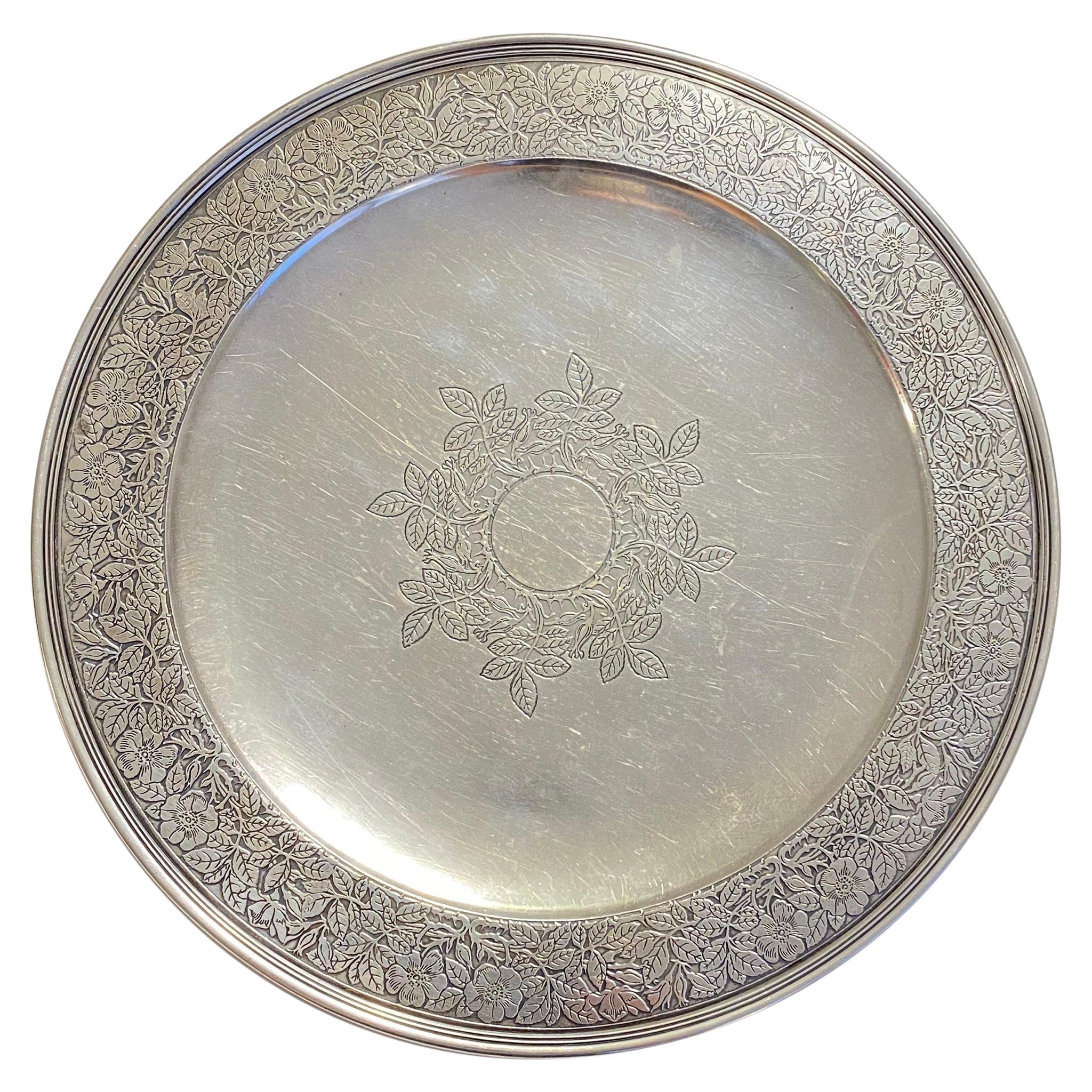 Tiffany & Co. Sterling Silver Serving Platter circa 1900s Estate Find For Sale