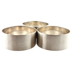 Lot de 3 ronds de serviette Tiffany & Co en argent sterling finition satinée n° 18357