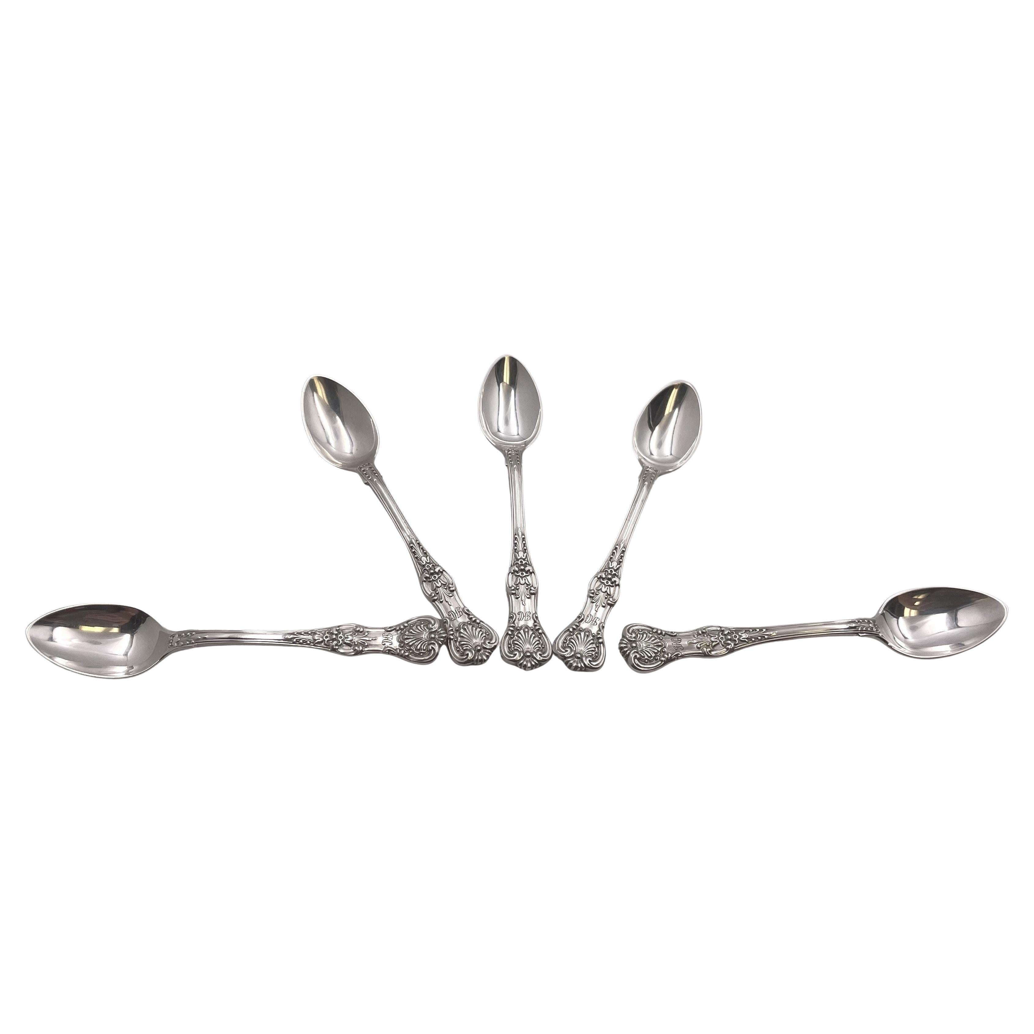 Tiffany & Co. Set de 5 cuillères à demi-masse en argent Sterling King
