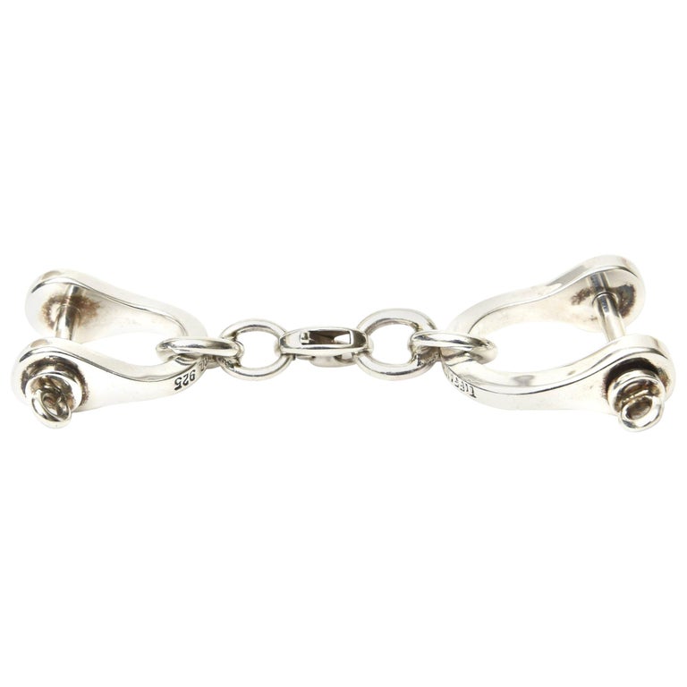 Tiffany and Co. Sterling Silver Shackle and Hook Key Chain For Sale at