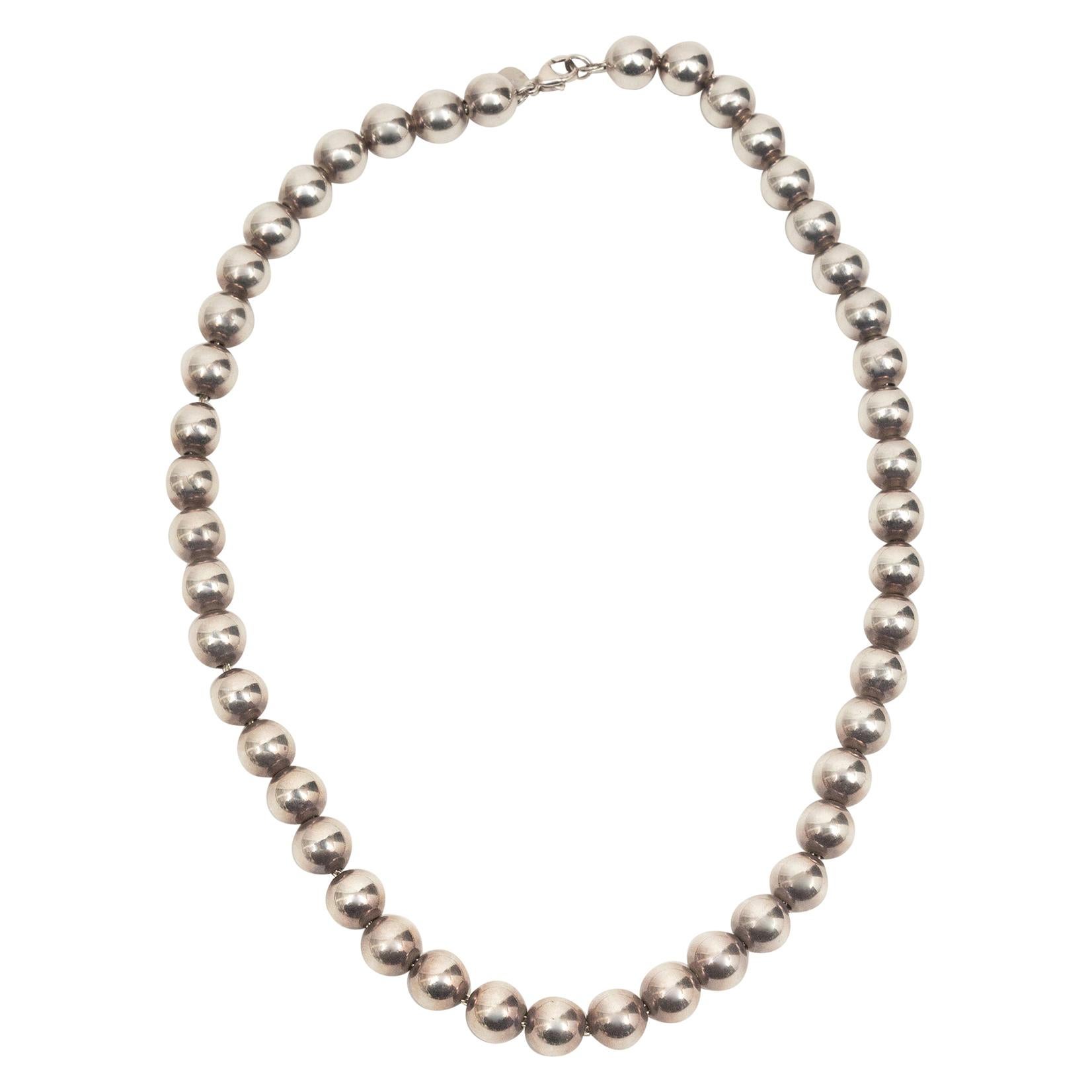  Tiffany & Co. Sterling Silver Short Ball Necklace