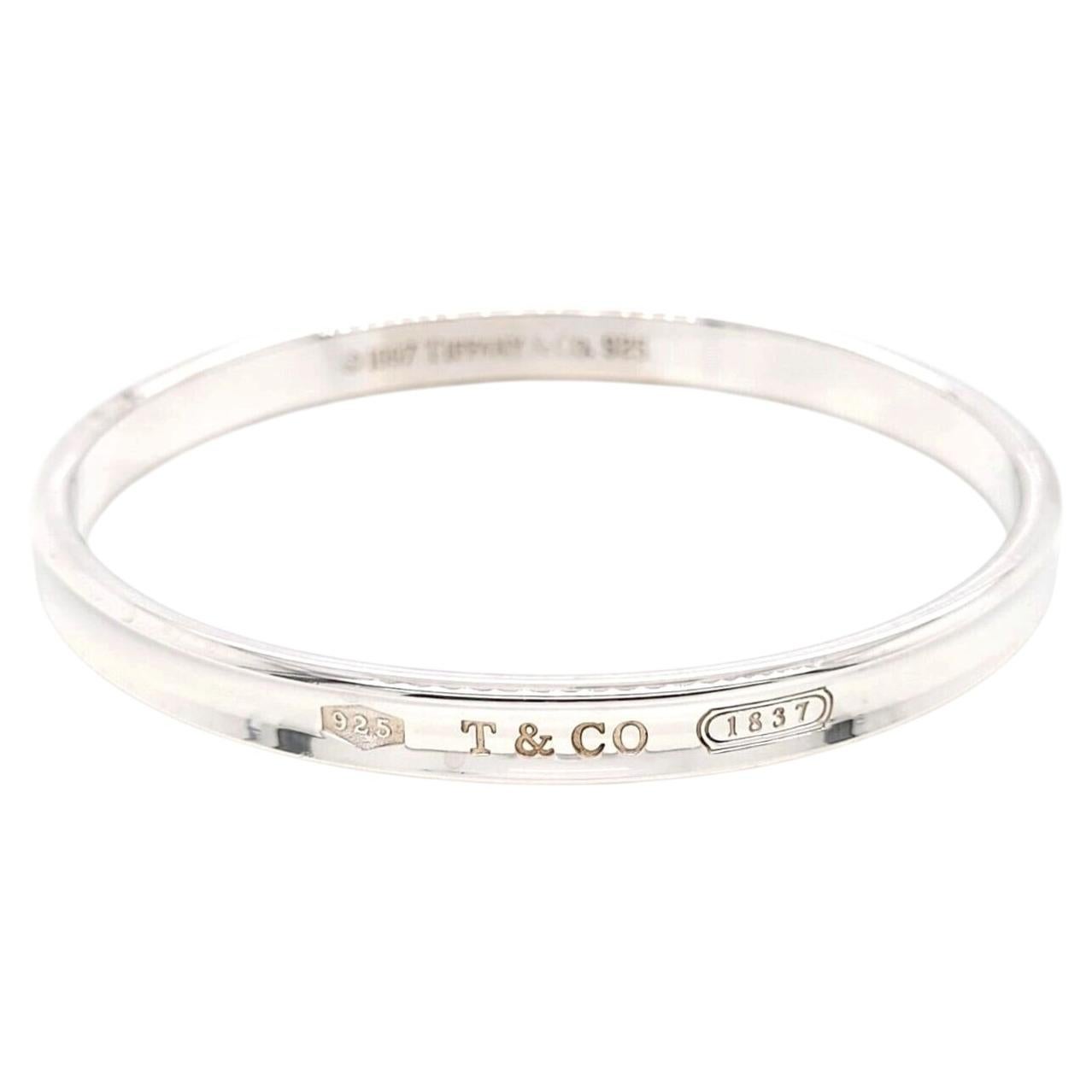 Tiffany & CO Sterling Silver Signature "1837" Bangle 34.4 Grams Size 7 1/2"