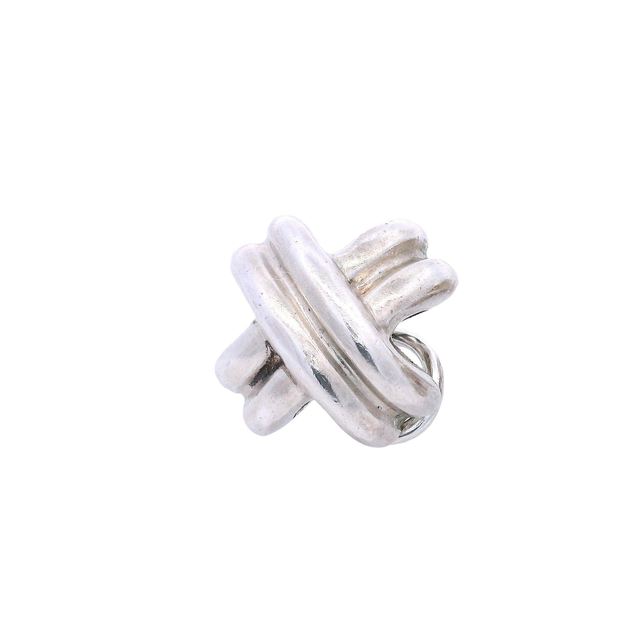 Tiffany & Co. Orecchini a clip in argento Sterling Signature X in vendita 6
