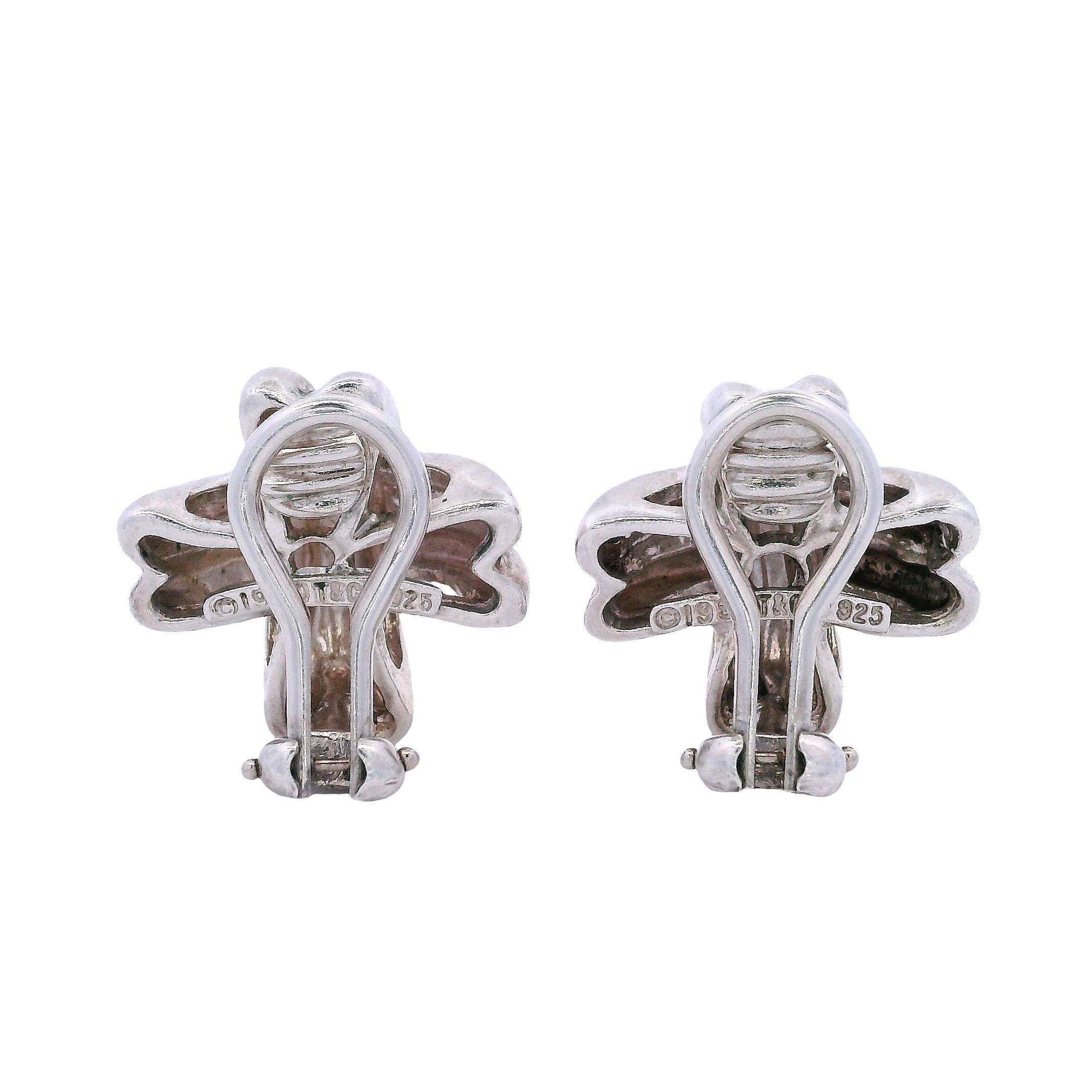 Tiffany & Co. Orecchini a clip in argento Sterling Signature X in vendita 7