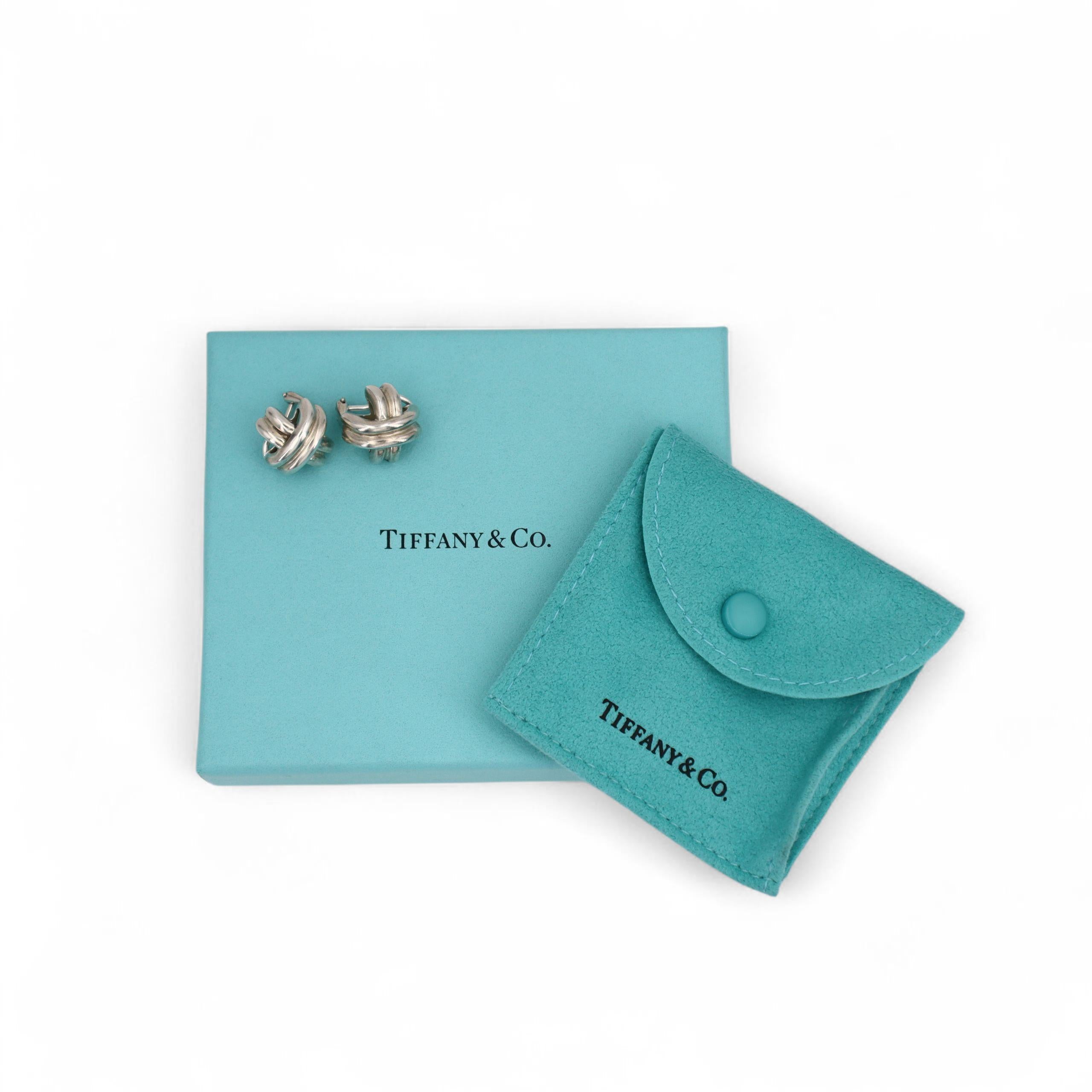Tiffany & Co. Orecchini a clip in argento Sterling Signature X in vendita 3