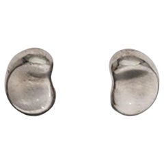 Used Tiffany & Co Sterling Silver Small Bean Stud Earrings #16405