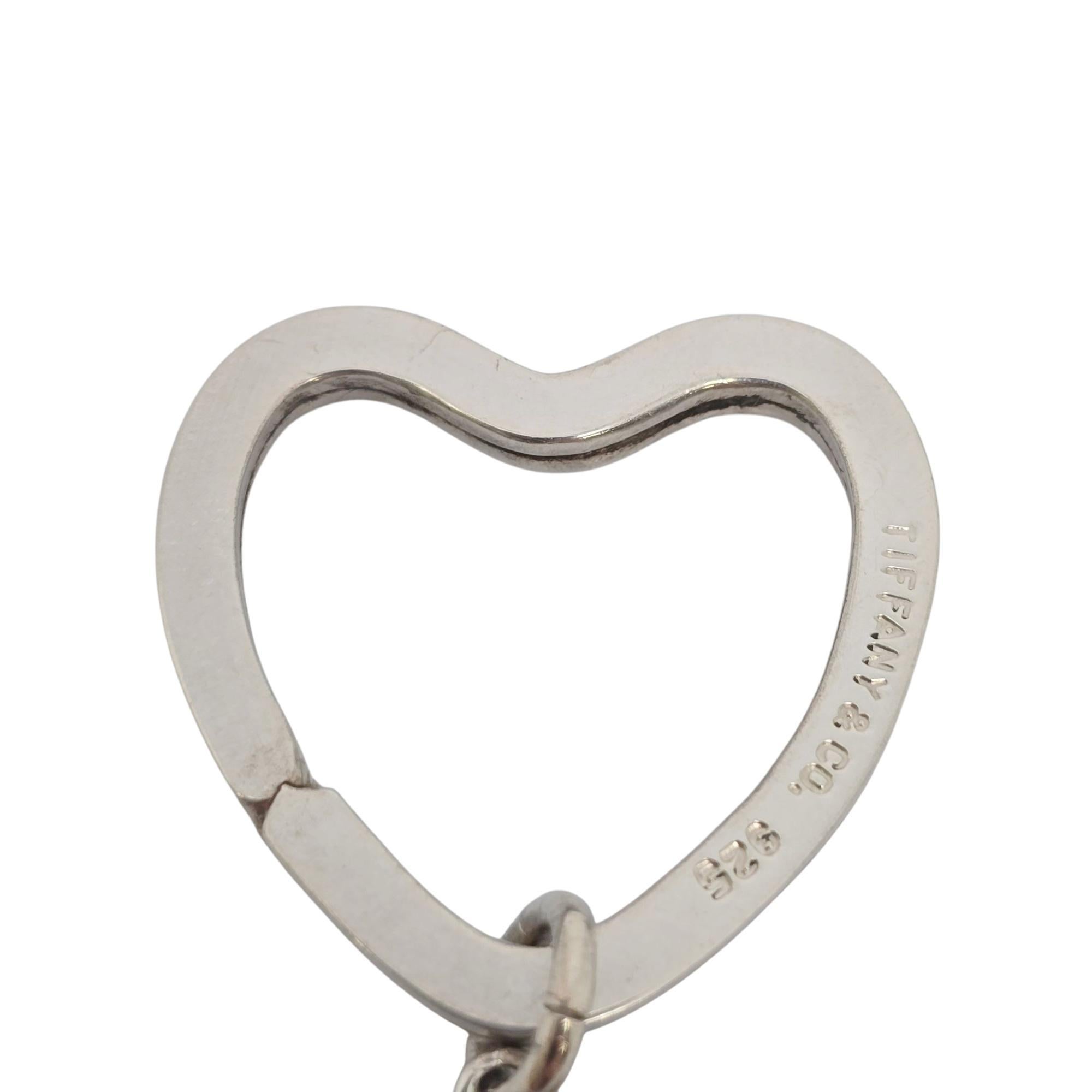Women's Tiffany & Co Sterling Silver Small Heart Keychain/Key Ring #21833 For Sale