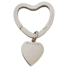 Tiffany & Co Sterling Silver Small Heart Keychain/Key Ring #21833