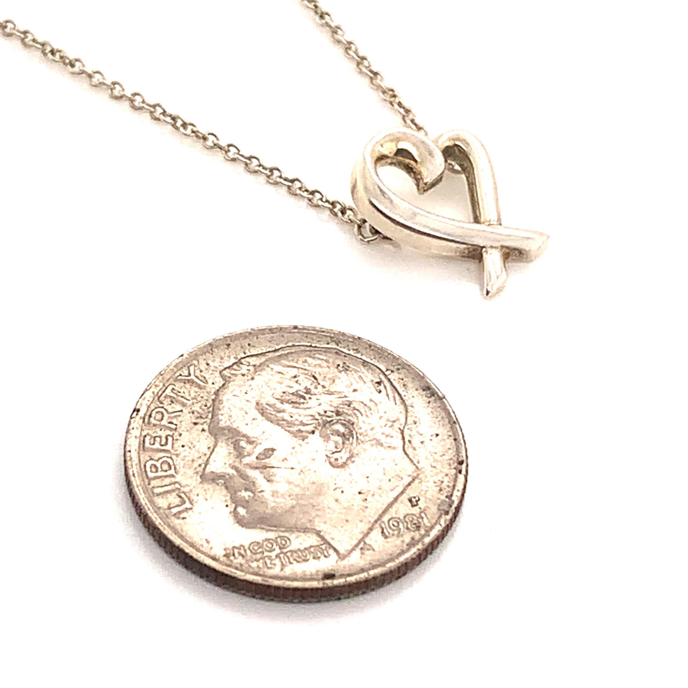 tiffany mini heart necklace silver