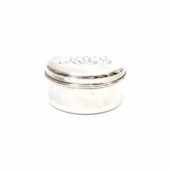 Tiffany & Co. Sterling Silver Small Round Jewelry Trinket Box